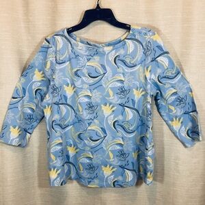 Charter Club Blue Pullover Stretch Jersey Knit Lg